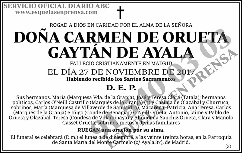 Carmen de Orueta Gaytán de Ayala